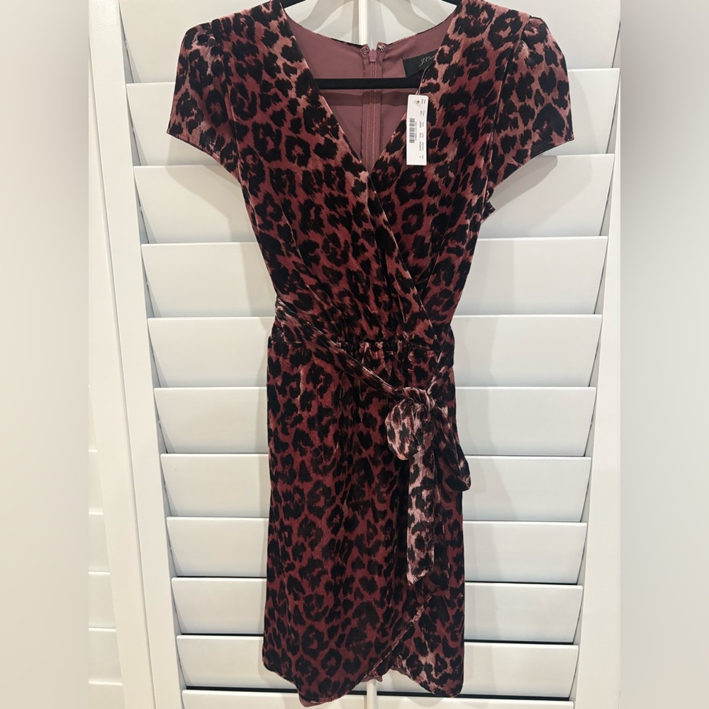 J. Crew Faux-wrap Drapey Velvet Dress in Rose